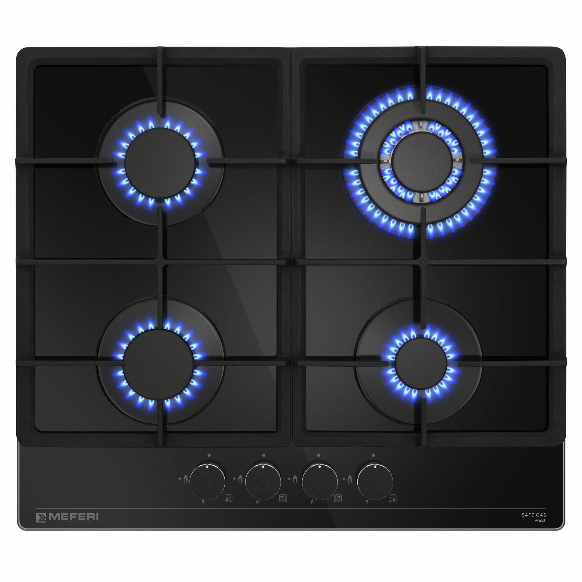Обзор: Газовая варочная панель MEFERI MGH604BK GLASS POWER, 60 см