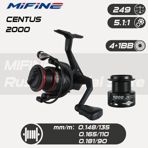 Изображение товара Катушка рыболовная MIFINE CENTUS 2000F 4+1 подшипник спиннинг/фидер