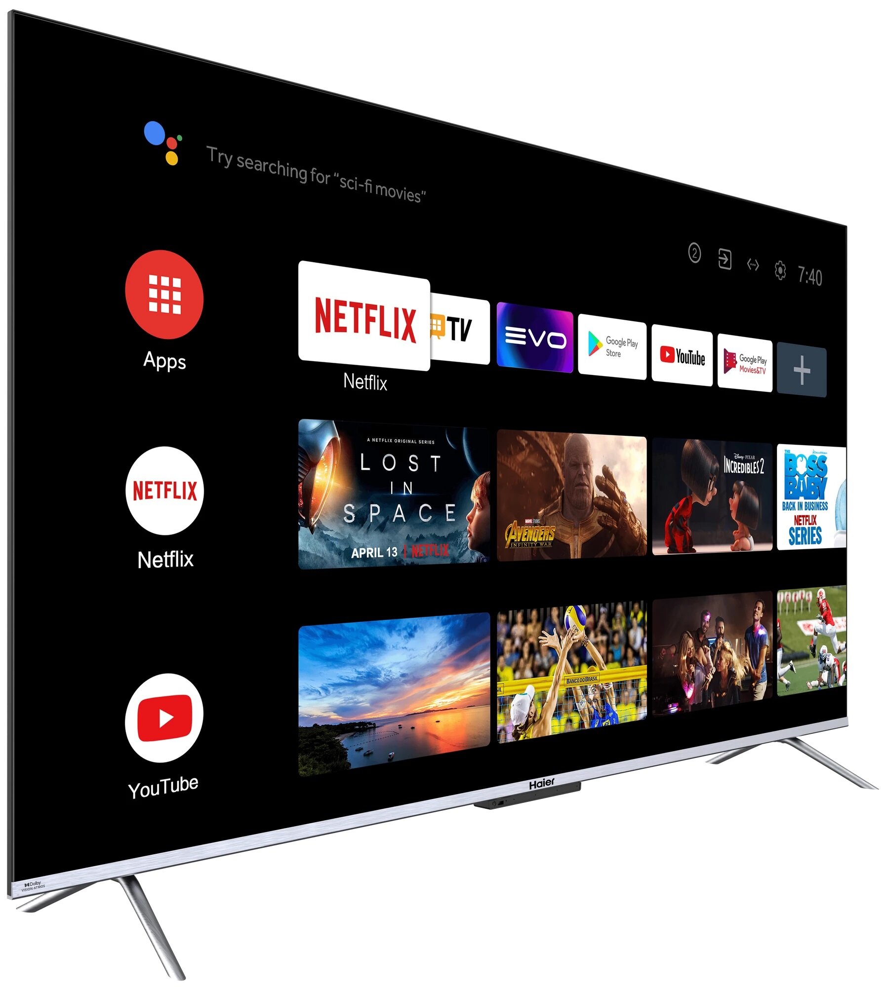Телевизор Haier 43 Smart TV S3, разрешение 4K, 60Гц, Android TV — фото 1