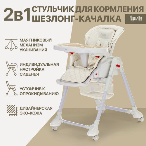 Изображение товара Стул-шезлонг для кормления Nuovita Tutela (Latte trapuntata/Латте со стежкой)
