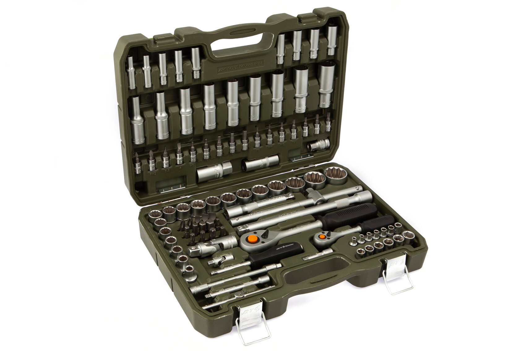 Дело техники 622794 Набор головок двенадцатигранных 1/4 1/2 с принадлежностями 94 предм.