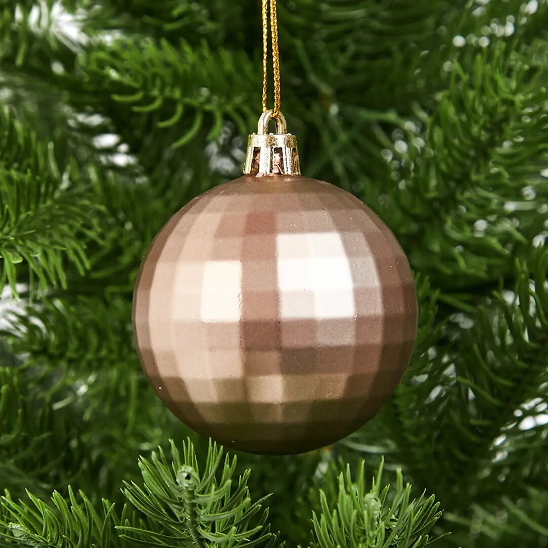 Елочное украшение Шар-диско Christmas d6 см цвет коричневый