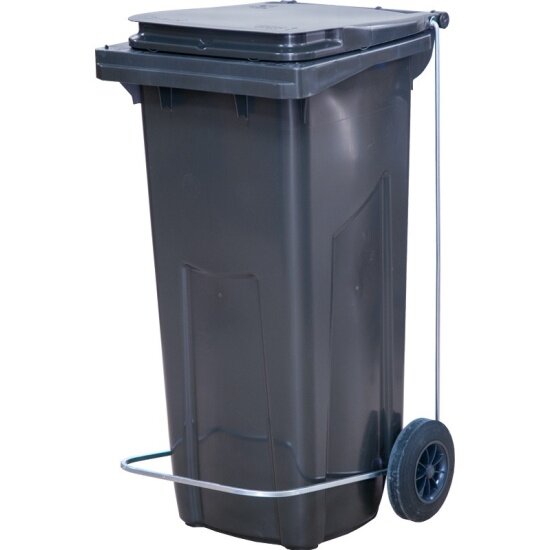 Контейнер мусорный Тара п/э 120л. с педальным приводом П-образным цв. серый