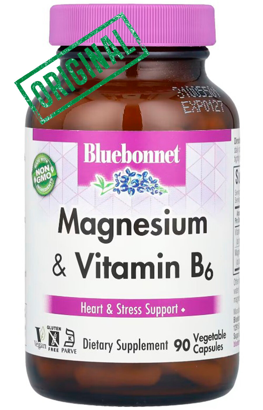 Bluebonnet Nutrition магний с витамином В6 поддержка здоровья нервной системы 90 капсул для женщин и мужчин