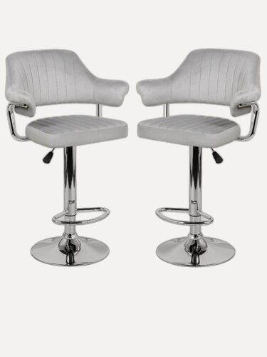 Изображение товара Велюровые стулья для кухни, поворотные, с регулируемой высотой комплект из 2 шт Чарли (оригинал)