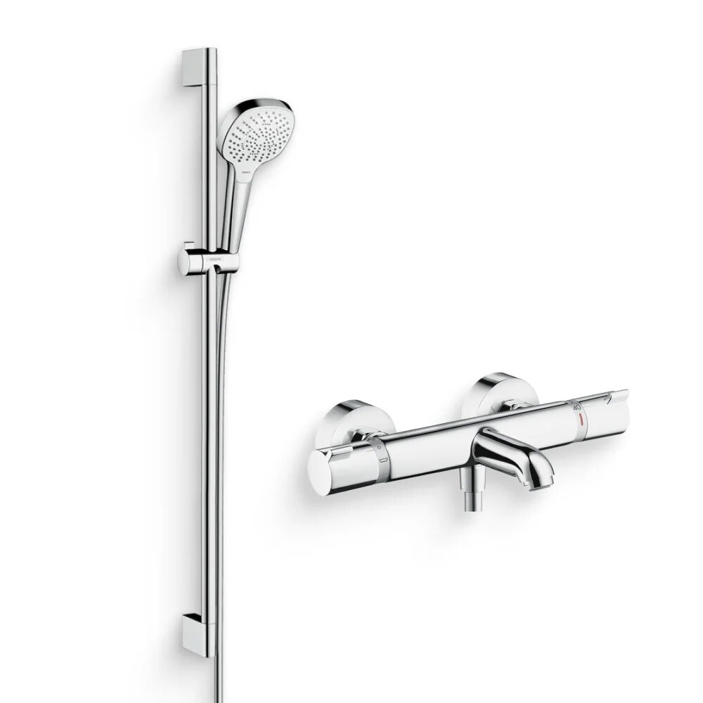 Душевой комплект Термостат Hansgrohe Ecostat Comfort 13114000 для ванны с душем хром / Гарнитур Croma Select E Multi 26590400