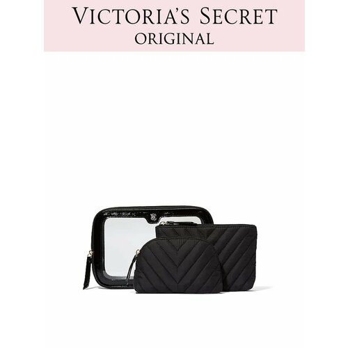 Косметичка Victorias Secret 24х15х8 см 3 шт черный 17590₽
