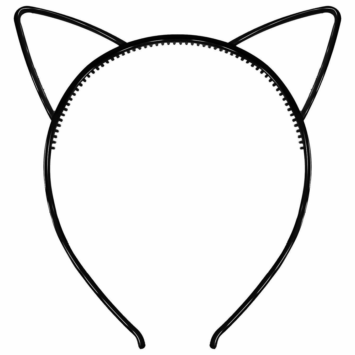 Ободок, Кошачьи ушки, Черный, 1 шт.