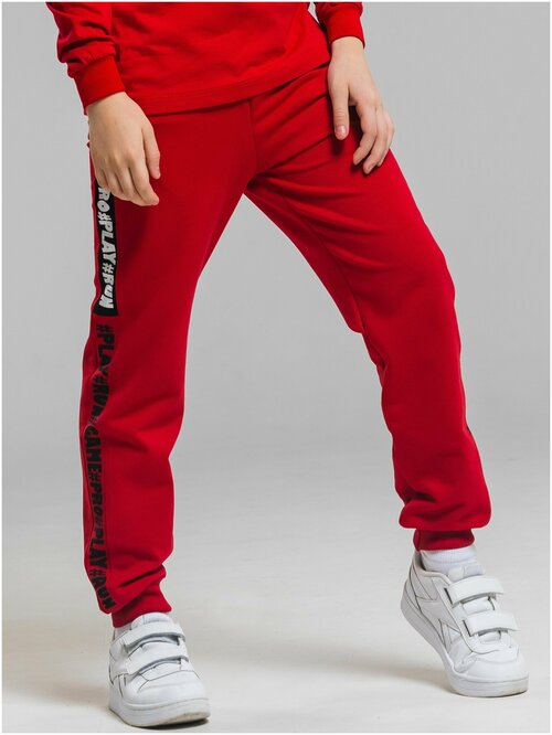 Школьные брюки джоггеры ИНОВО, размер 152, красный