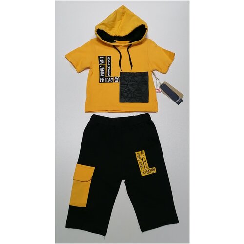 Комплект одежды , размер 104 рост, черный, желтый