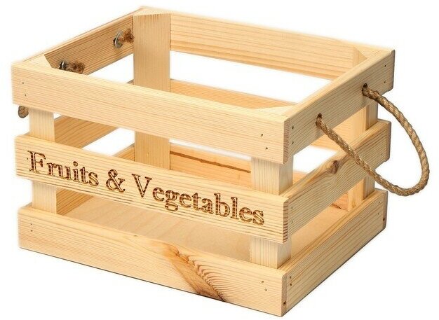 Greengo Ящик для овощей и фруктов, 29 × 23 × 19 см, деревянный