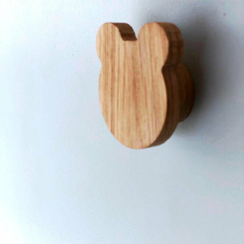 Деревянная ручка для мебели Мишка, дуб, 1 шт. - фотография № 4