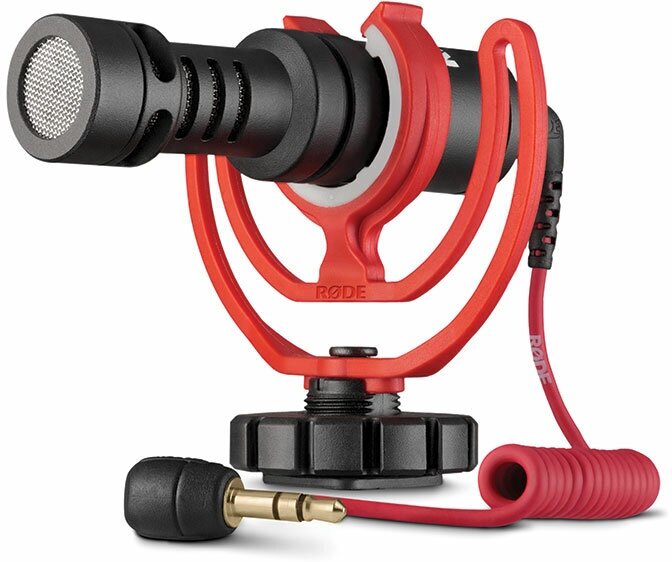 RODE VideoMicro Накамерный микрофон, кардиоидный, длина 80 мм и вес 42 грамма. Виброзащищенное крепление, разъем 3,5 мм TRS