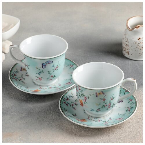 фото Набор чайный 4 пред "пелагея" 2 чашки 220 мл, 11,5х9х7,5 см, 2 блюдца 14 см 4283941 доляна