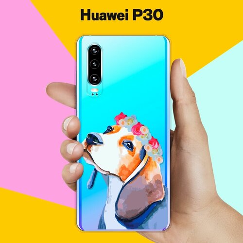 Силиконовый чехол Бигль на Huawei P30