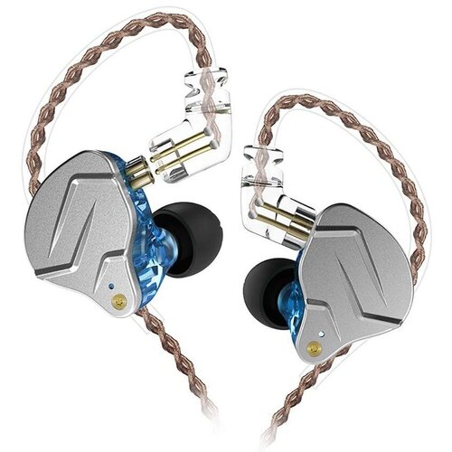 Наушники KZ ZSN Pro (без микрофона, синий цвет) kz zsn pro 1ba 1dd hybrid in ear earphone hifi dj monito running sport earphone earbud kz zs10 pro as10 kz zsx kz zsn pro as06