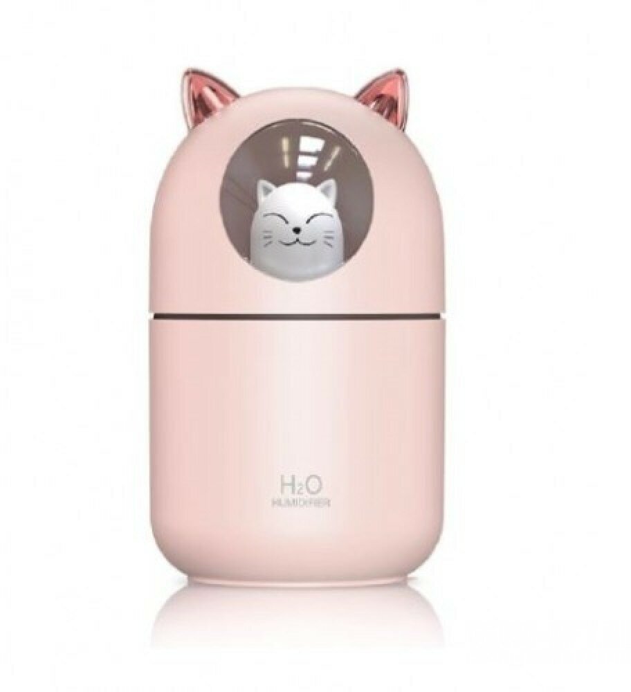 Увлажнитель воздуха "Котик", уникальный светильник, ночник, удобный в красивом дизайне увлажнитель воздуха. Розовый
