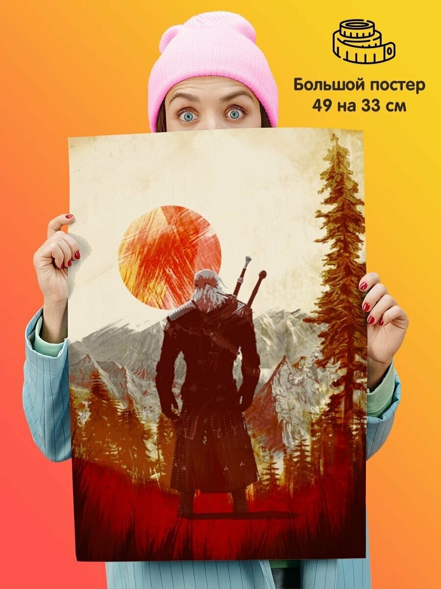 Постер плакат Witcher 3 Ведьмак 3