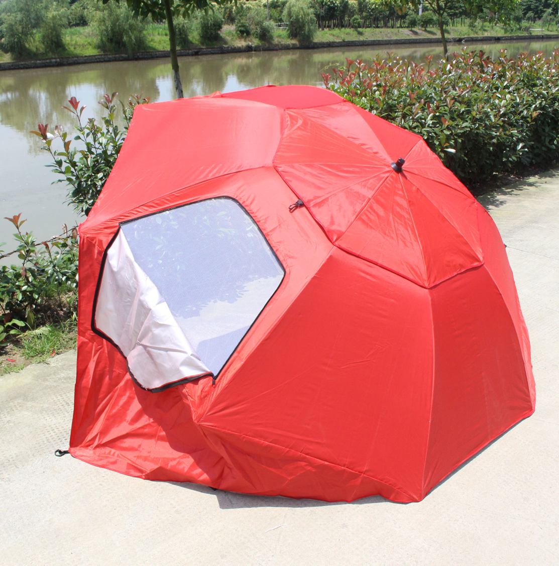 Зонт-палатка 240 см, окошки из ПВХ, 4 колышка, сумка, арт. LHBU-240SPB