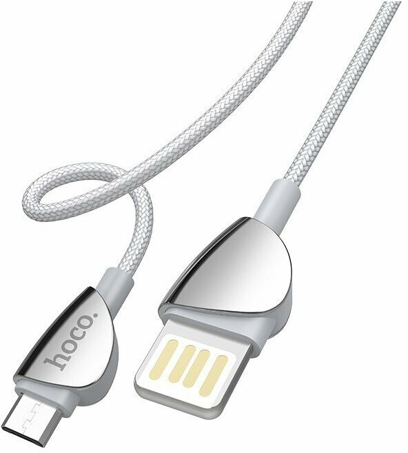 Дата-кабель Hoco U62 USB-MicroUSB, 1.2 м, серый