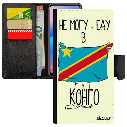 фото Чехол книжка на телефон samsung galaxy a40, "еду в конго киншаса" государственный страна utaupia