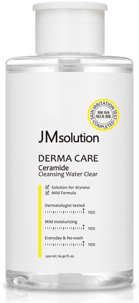 JMsolution Очищающий тоник с керамидами DERMA CARE CERAMIDE CLEANSING WATER CLEAR, 500 мл