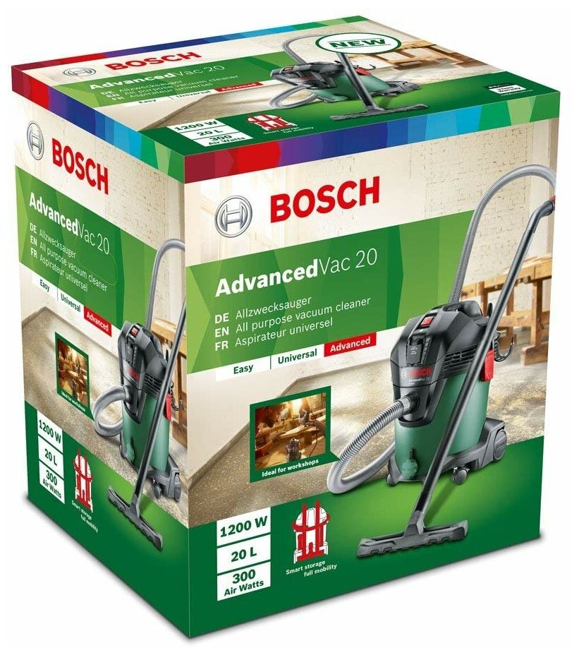 Характеристики модели Профессиональный пылесос BOSCH AdvancedVac 20 ...
