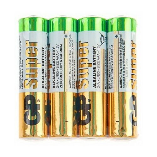 Батарейка алкалиновая Super, AAA, LR03-4S, 1.5В, спайка, 4 шт.