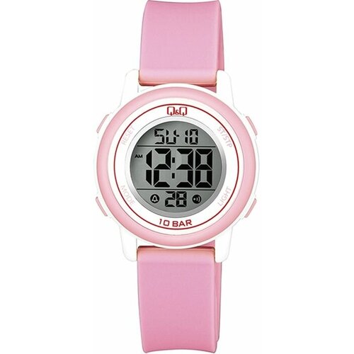 Наручные часы Q&Q Часы японские наручные женские спортивные электронные на ремне Q&Q M208J004Y, розовый