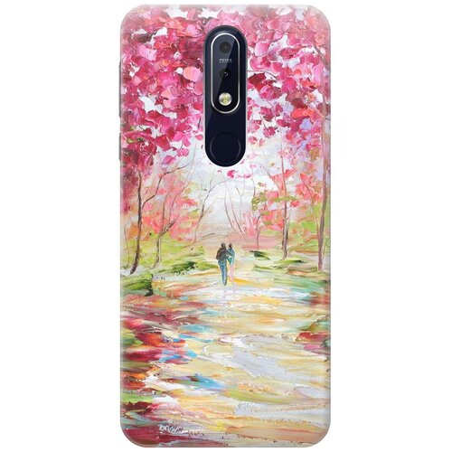 фото Re:paчехол - накладка artcolor для nokia 7.1 (2018) с принтом "весенняя роща"