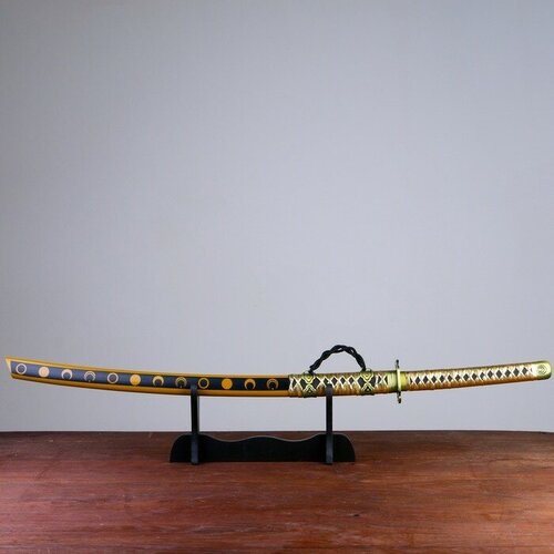 Сувенирное оружие Катана Мика 103 см, клинок 68 см, чёрная, на подставке