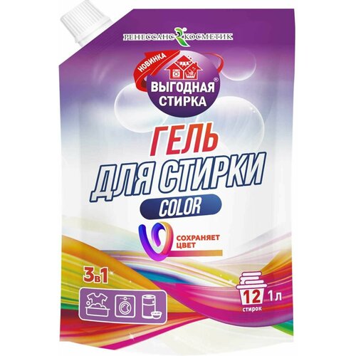 Гель для стирки выгодная стирка Color, 1л - 4 шт.