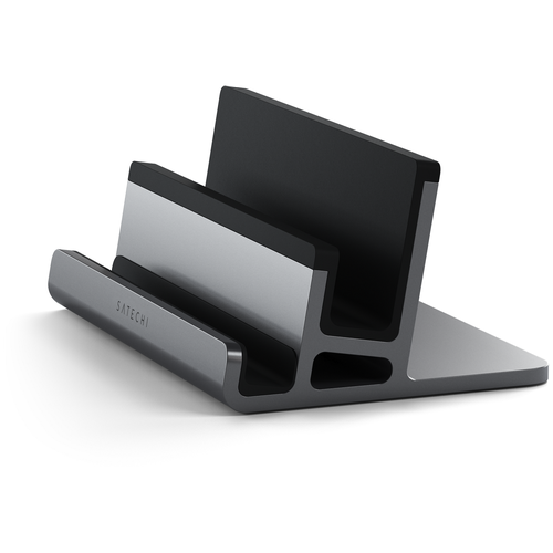 Настольная двойная подставка Satechi Dual Vertical Laptop Stand для ноутбуков и планшетов. Цвет: серый космос portable laptop stand for 7 17 inch macbook pro adjustable foldable aluminum desktop notebook tablet laptop stand phone holder