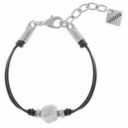 Браслет VIDDA, Dana, кожаный, металл, VD22-01202 серебристый
