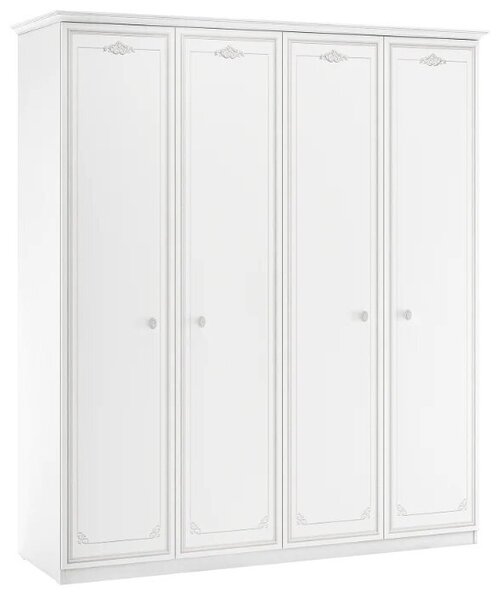 Шкаф для детской Cilek Selena 20.75.1003.00, (ШхГхВ): 186х61х212 см, белый/серый