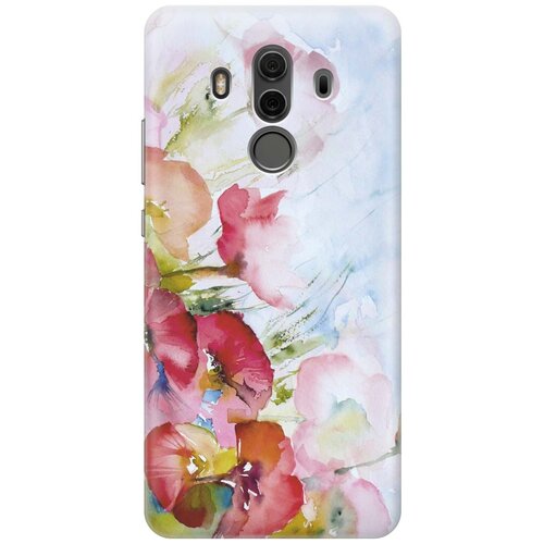 фото Cиликоновый чехол на huawei mate 10 pro / хуавей мейт 10 про с принтом "акварельные цветы" gosso