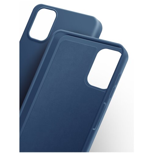 Чехол на Samsung Galaxy M51 ( Самсунг Галакси М51 ) силиконовый бампер накладка с защитной подкладкой микрофибра синий Brozo