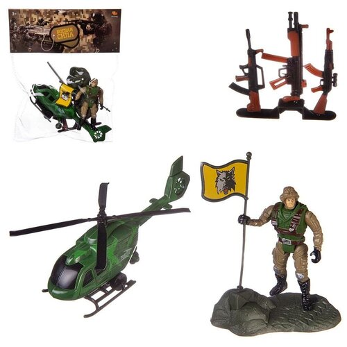 Игровой набор Abtoys Боевая сила Вертолет, фигурка солдата и другие акссесуары, в пакете фигурка doom думгай оружие подставка 21 см