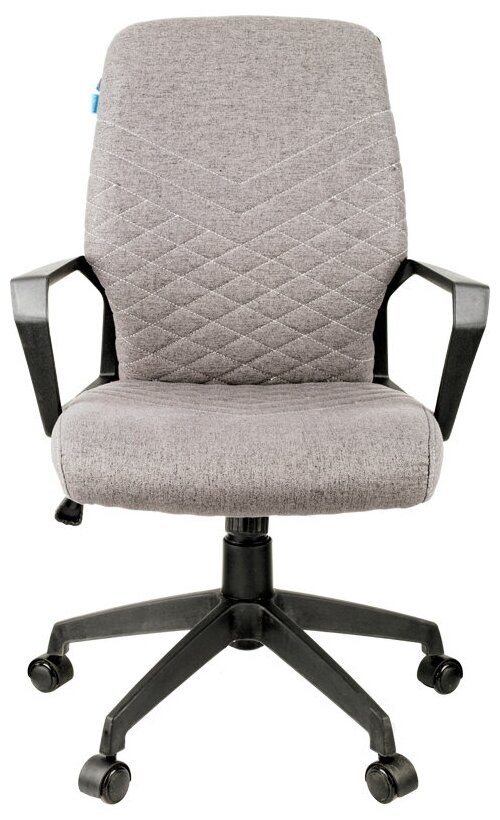 Кресло оператора Helmi HL-М05 "Ambition", ткань серая, пластик черный, механизм качания - фотография № 2