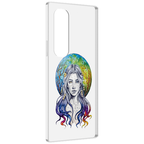 Чехол MyPads девушка с красивыми волосами для Samsung Galaxy Z Fold 4 (SM-F936) задняя-панель-накладка-бампер