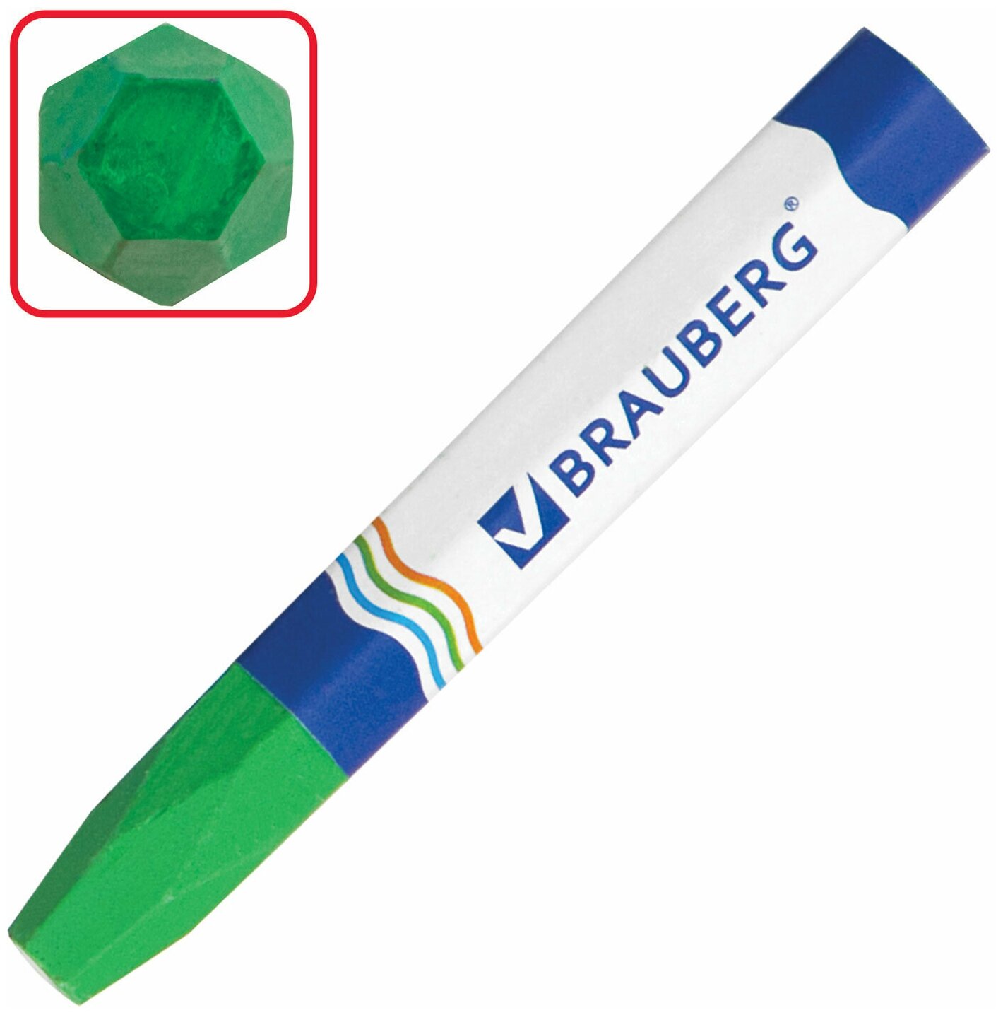Восковые мелки утолщенные BRAUBERG, набор 12 цветов, на масляной основе, яркие цвета, 222970 — фото 1