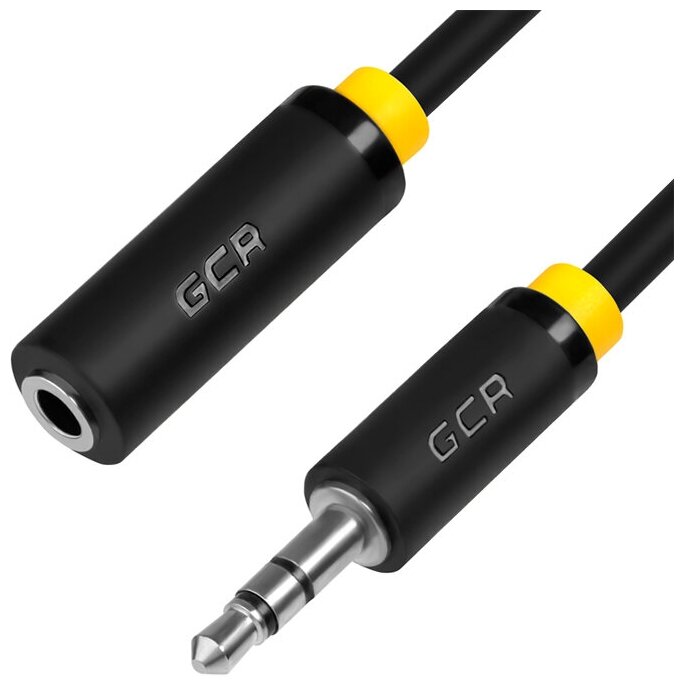 Удлинитель GCR AUX jack 3.5mm (GCR-STM01/16), 0.5 м, черный