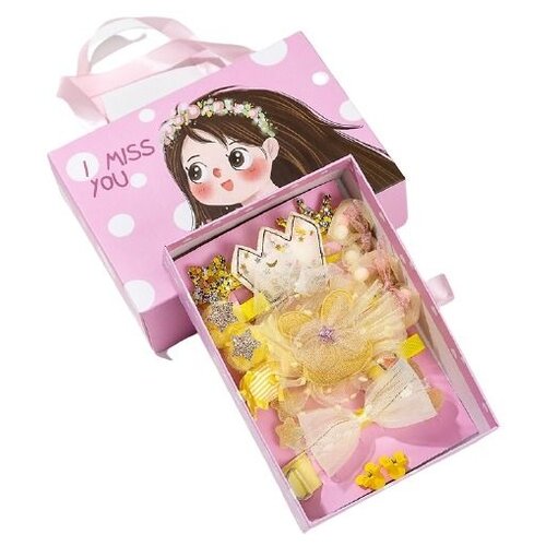 Комплект заколок для девочки 18шт. I Miss You