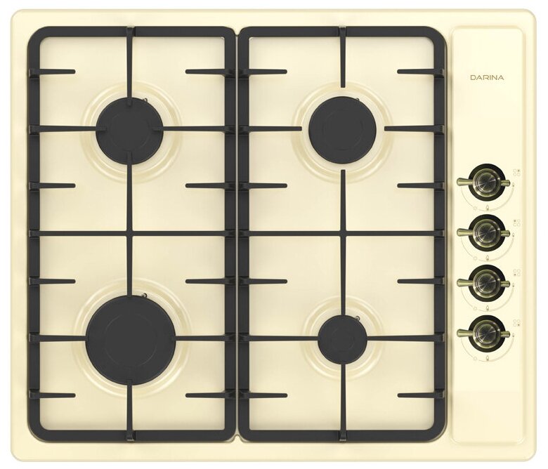 Газовая варочная панель 4 конфорки эмаль бежевая —  по низкой .