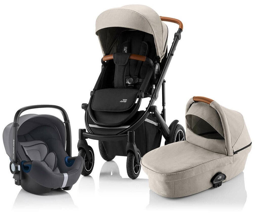 Britax Romer Коляска 3-в-1 Smile III с автокреслом Baby-Safe 3 i-size Pure Beige/Space Black