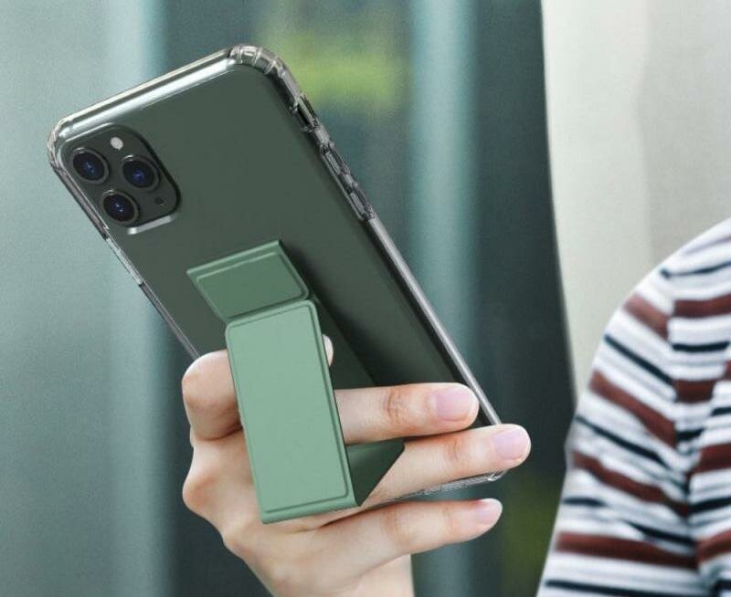 Магнитный полиуретановый держатель для телефона с креплением для пальцев 3 в 1 (поп сокет лента) крепление дляартфона серый