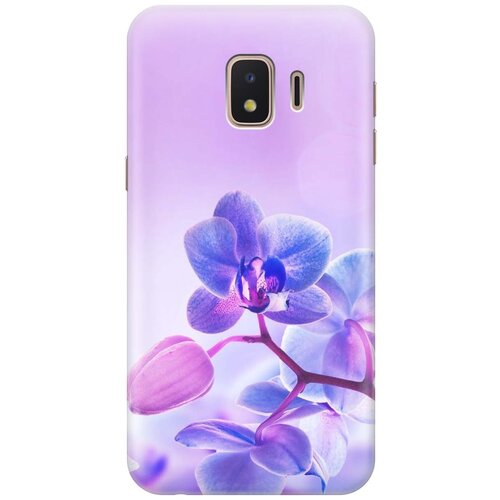 фото Ультратонкий силиконовый чехол-накладка для samsung galaxy j2 core с принтом "лиловые орхидеи" gosso