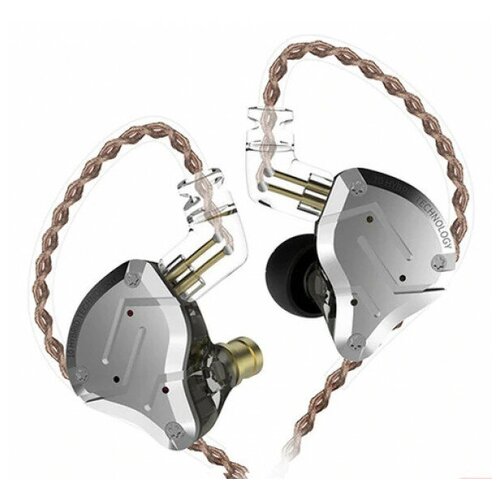 Наушники KZ Acoustics ZS10 Pro без микрофона (черный) kz zsx terminator 5ba 1dd 12 unit hybrid in ear earphones hifi metal headset music sport kz zs10 pro as12 as16 zsn pro c12 dm7