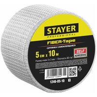 Серпянка самоклеящаяся FIBER-Tape, 5 см х 10м, STAYER Professional 1246-05-10