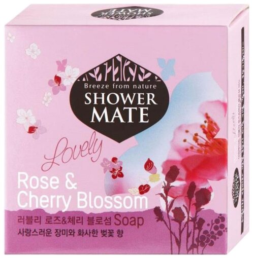 Shower Mate Мыло кусковое Rose & cherry blossom, 100 мл, 100 г